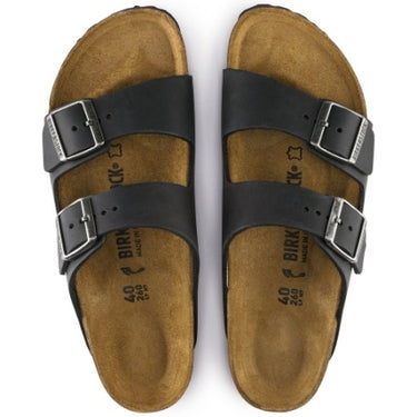 Birkenstock Arizona Black Sandal Oiled Leather Narrow Fit